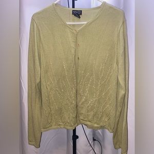 New York & Co Green Cardigan with Tank Top